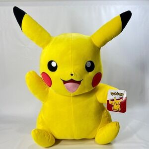 Jazwares Pokemon Pikachu Plush Stuffed Animal Toy Large Yellow 2023 NWT‎